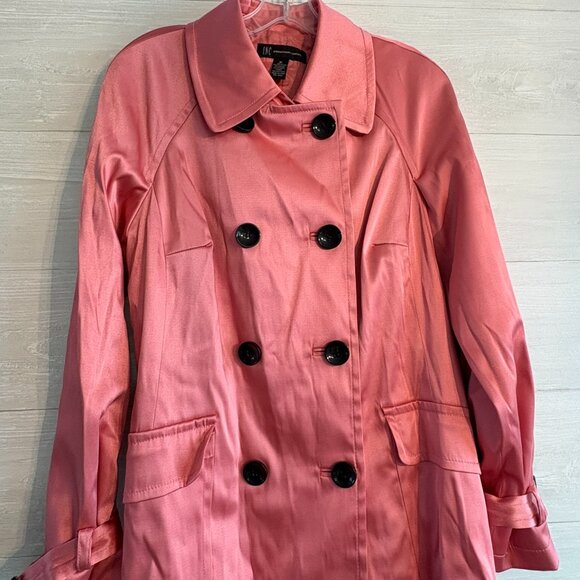 INC International Concepts Jackets & Blazers - I.N.C. International Concepts pink belted satin jacket